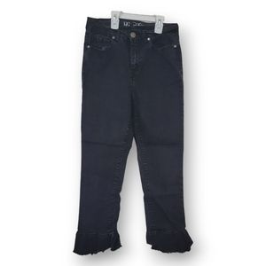 DG2 by Diane Gilman Black Straight Jean With Ruffles Size 4